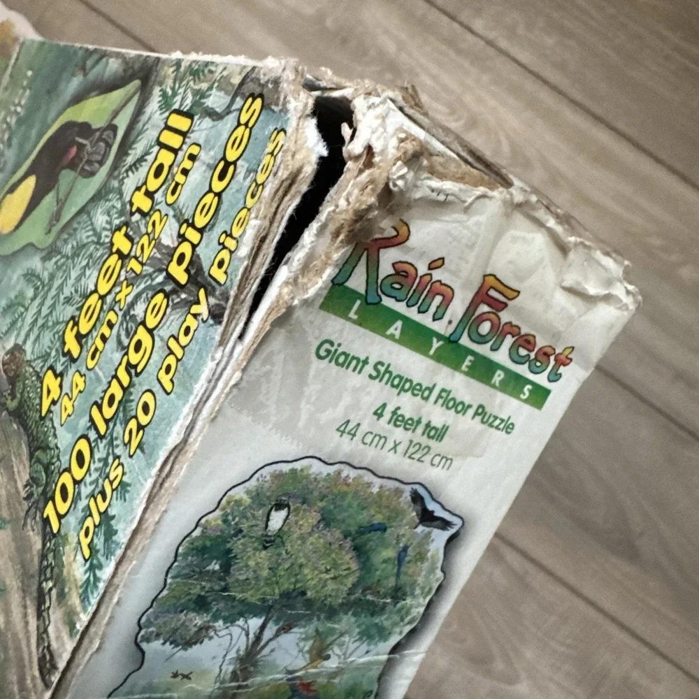 Vintage 1996 Frank Schaffer RAIN FOREST LAYERS 100pc Giant Floor Puzzle 4ft Tall